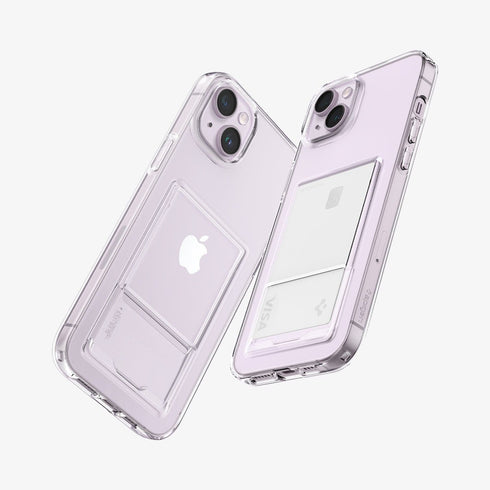 ACS04832 - iPhone 14 Pro Max Case Crystal Slot in crystal clear showing the back with card in slot